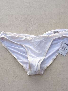 Nicolita Solid White Bikini Bottom